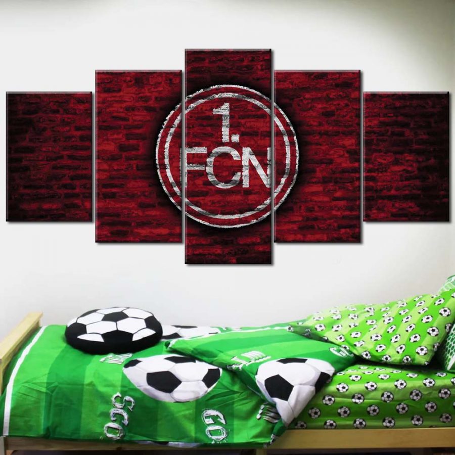 1. FC Nürnberg Dunkelrote Ziegelwand FCN Leinwandbilder – Bild 2