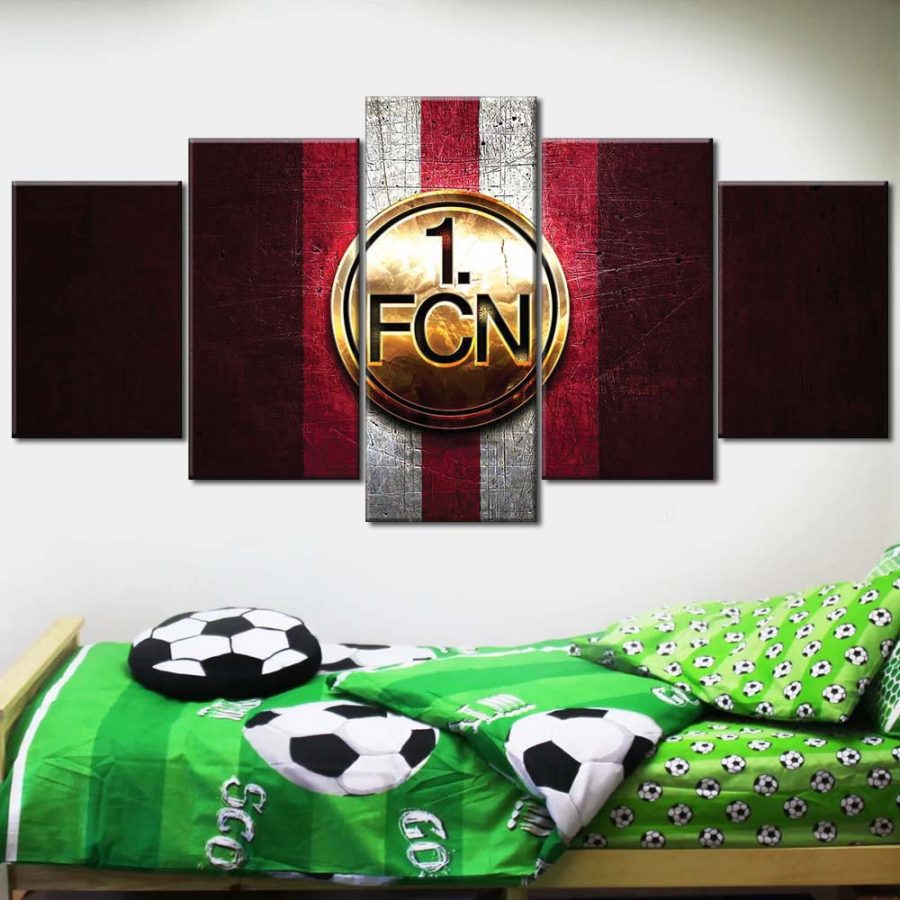 1. FC Nürnberg Roter Metallhintergrund FCN Leinwandbilder – Bild 2