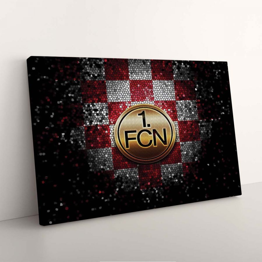 1. FC Nürnberg Weiß-Rot Kariert FCN Leinwandbilder – Bild 3
