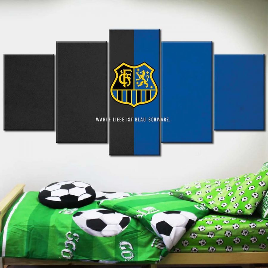 1. FC Saarbrücken Blau-Schwarzer Hintergrund Leinwandbilder – Bild 2