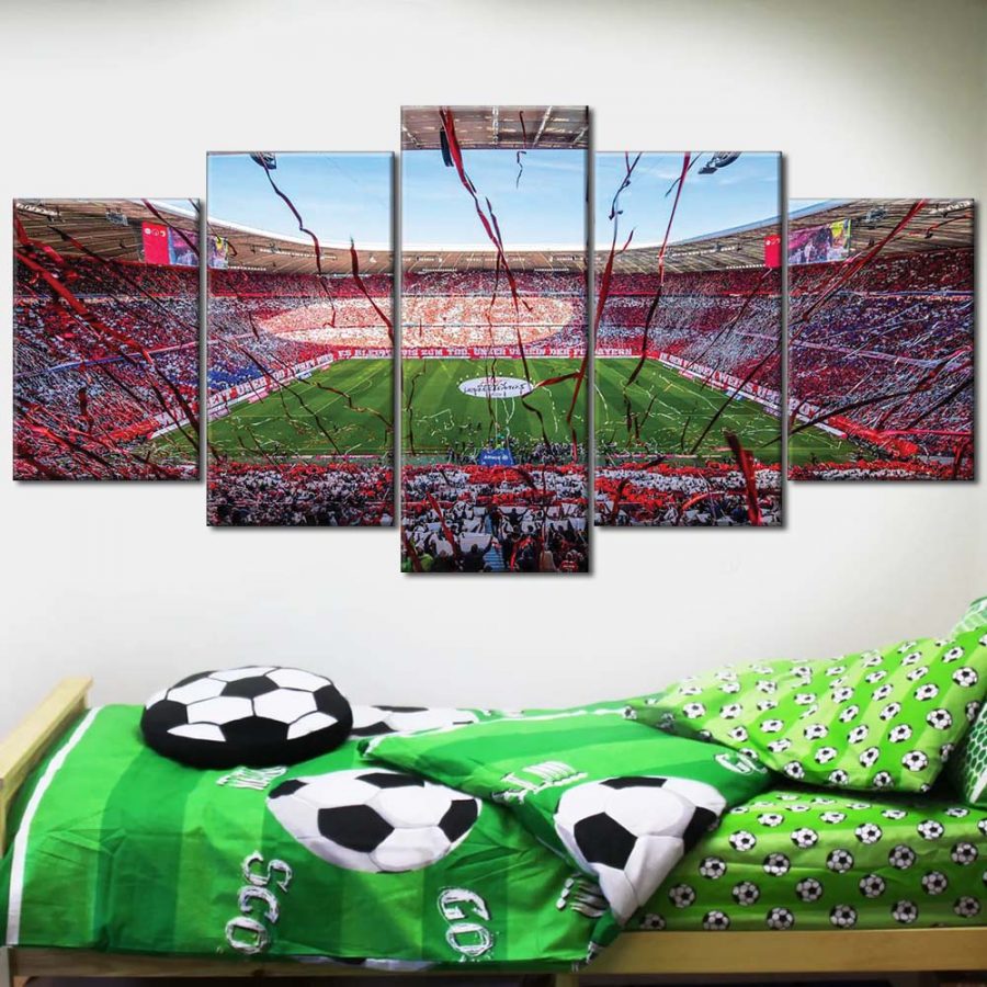FC Bayern München Allianz Arena Spielfeld Mia san mia 3 FCB Leinwandbilder – Bild 2