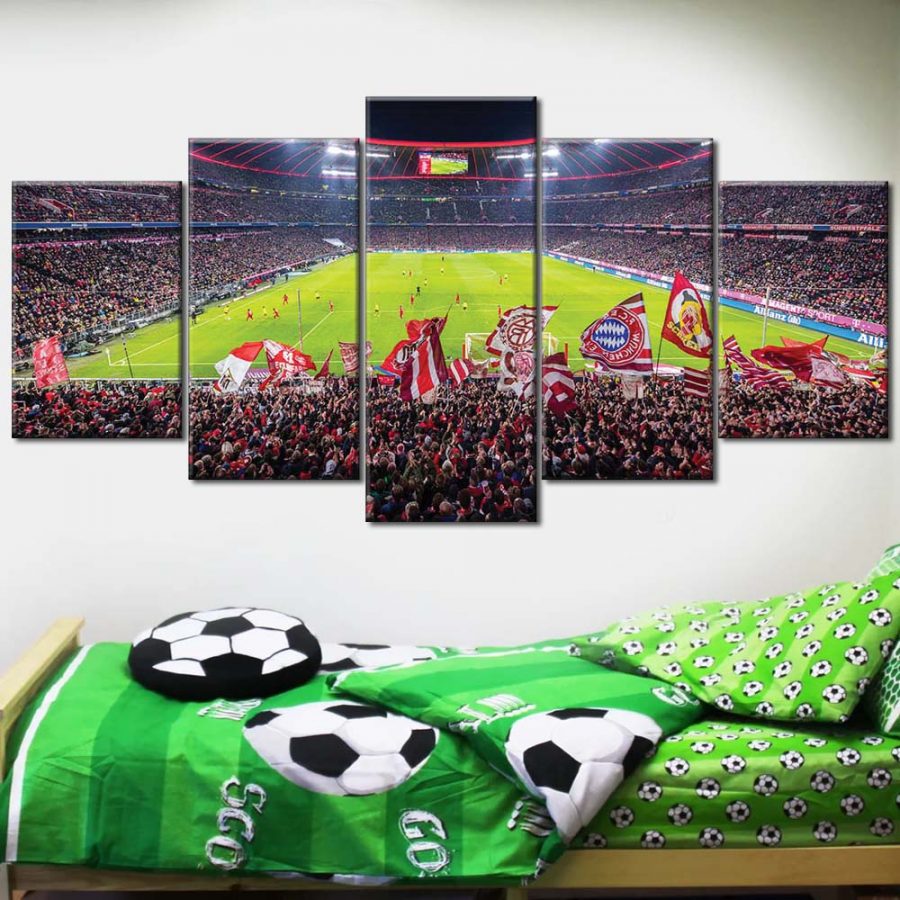 FC Bayern München Allianz Arena Spielfeld Mia san mia 4 FCB Leinwandbilder – Bild 2