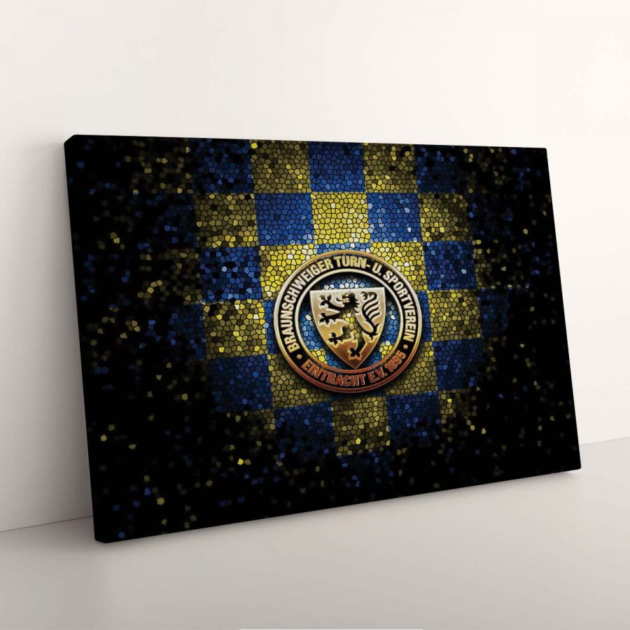 Eintracht Braunschweig Blau-Gelbes Metall EBS Leinwandbilder – Bild 3