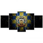 Eintracht Braunschweig Blau-Gelbes Metall EBS Leinwandbilder