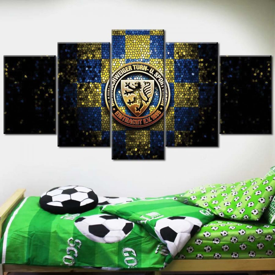 Eintracht Braunschweig Blau-Gelbes Metall EBS Leinwandbilder – Bild 2