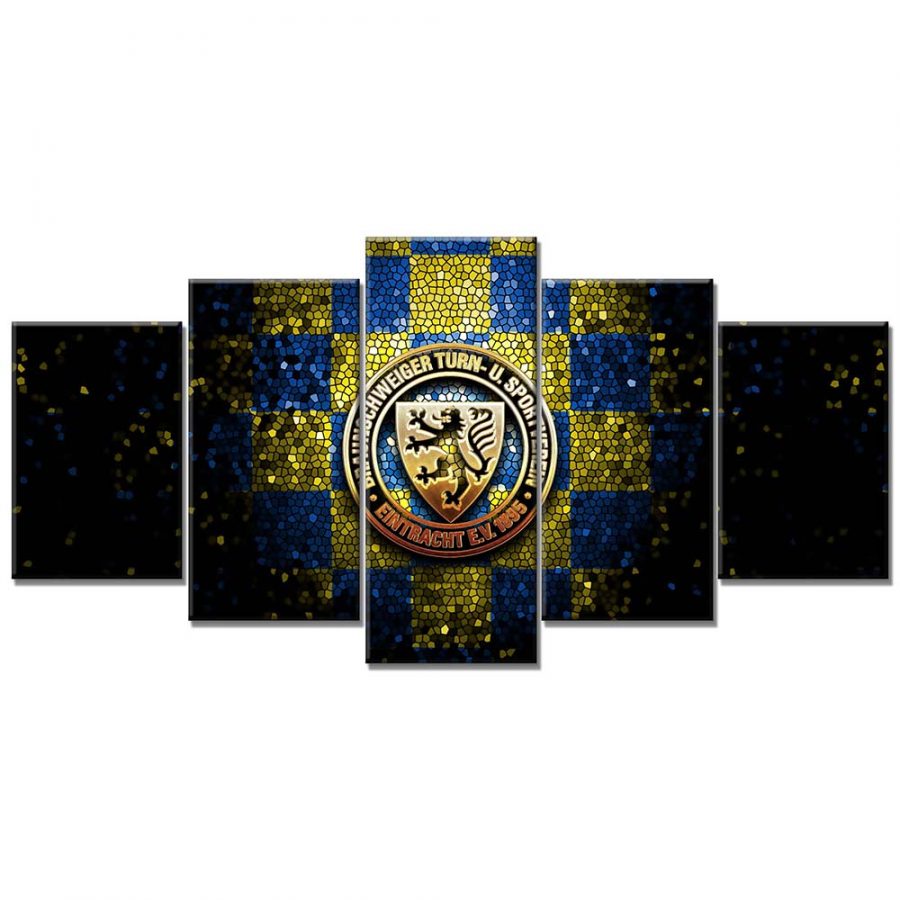 Eintracht Braunschweig Blau-Gelbes Metall EBS Leinwandbilder