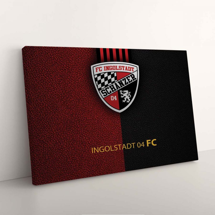 FC Ingolstadt Schanzer 04 Schwarz-Rotes Leder FCI Leinwandbilder – Bild 3