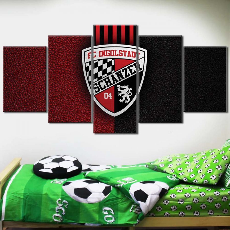 FC Ingolstadt Schanzer 04 Schwarz-Rotes Leder FCI Leinwandbilder – Bild 2