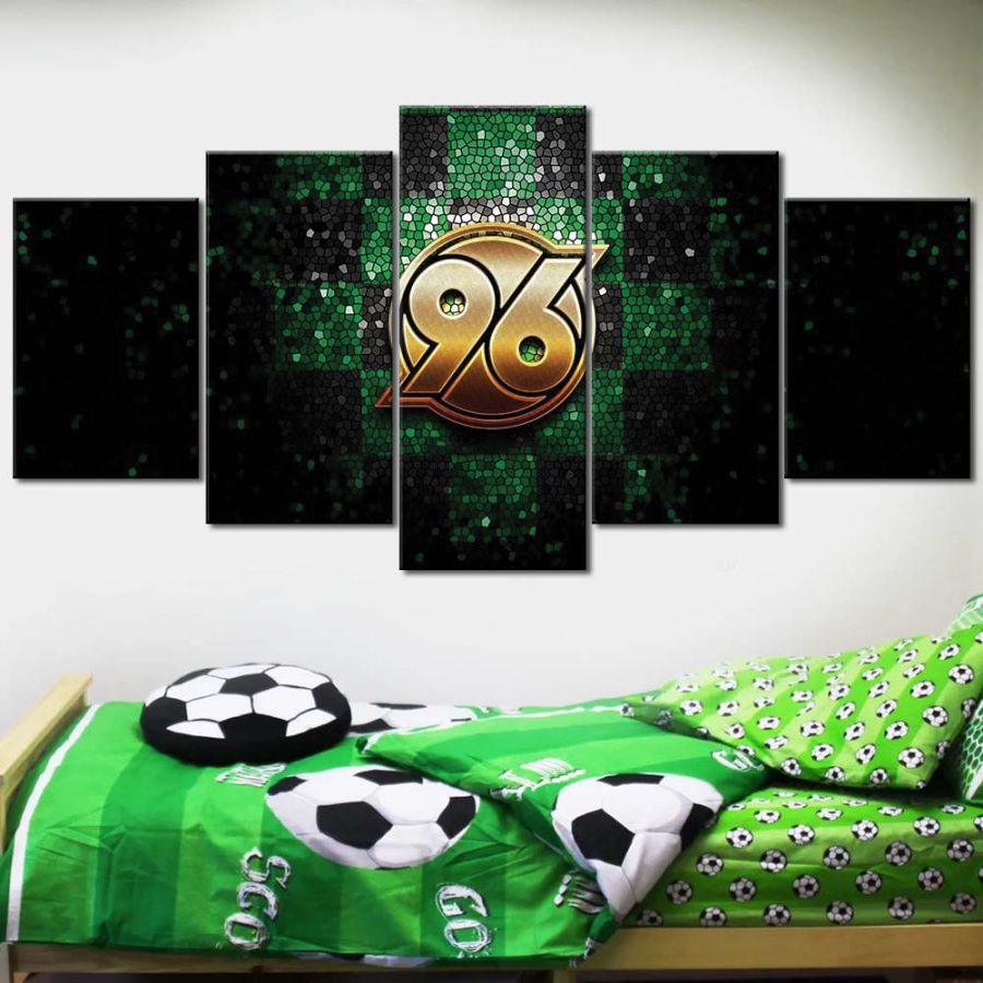 Hannover 96 Grün-Schwarzer Rautenstil Leinwandbilder – Bild 2