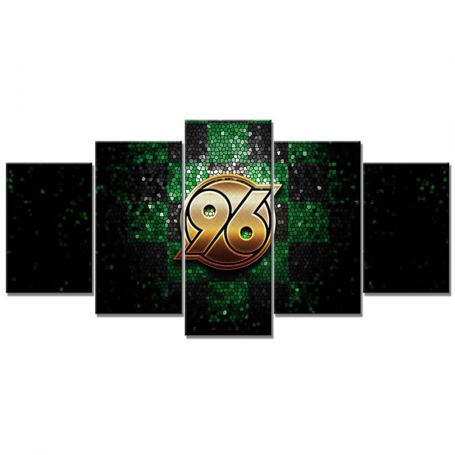 Hannover 96 Grün-Schwarzer Rautenstil Leinwandbilder