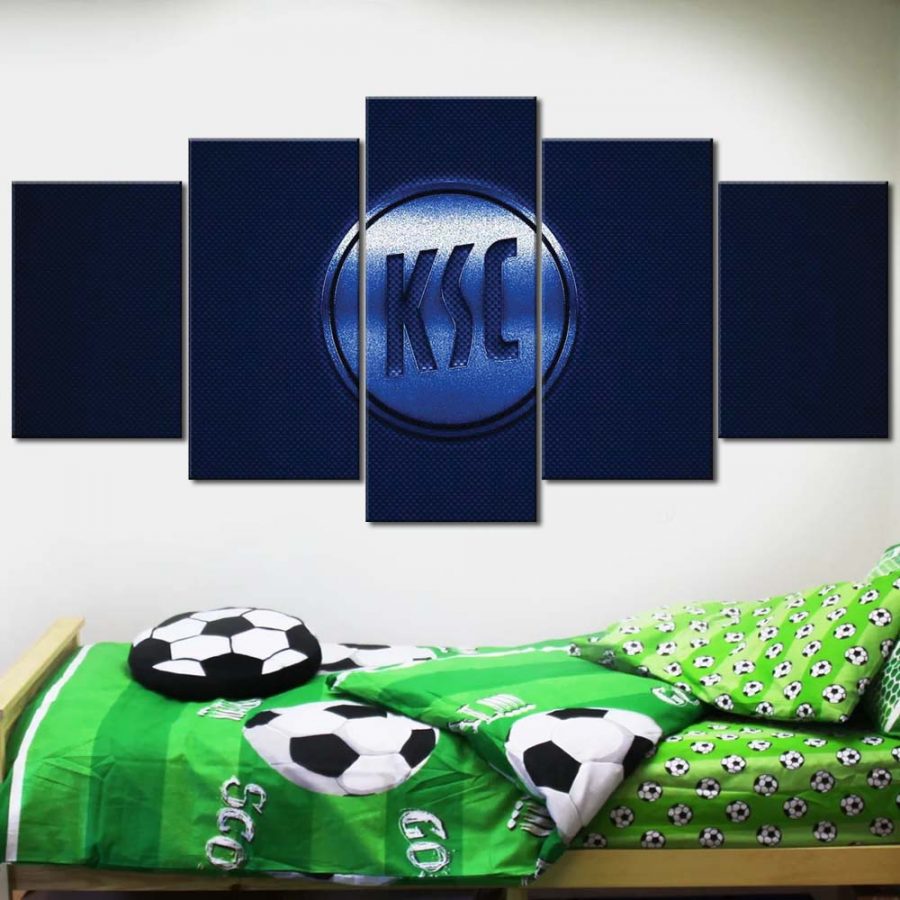 Karlsruher SC Blaues Karbonfaser-Muster KSC Leinwandbilder – Bild 2