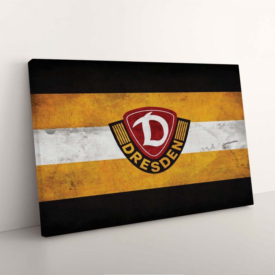 SG Dynamo Dresden Gelb-Schwarzer Hintergrund Leinwandbilder – Bild 3