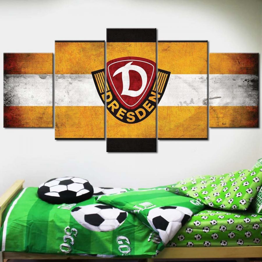 SG Dynamo Dresden Gelb-Schwarzer Hintergrund Leinwandbilder – Bild 2