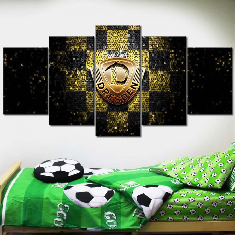 SG Dynamo Dresden Gelb-Schwarz Kariert Leinwandbilder – Bild 2