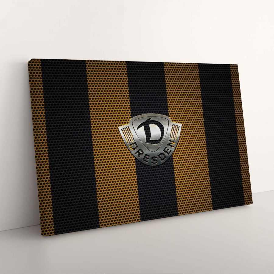 SG Dynamo Dresden Gelber Punktmetall-Hintergrund Leinwandbilder – Bild 3