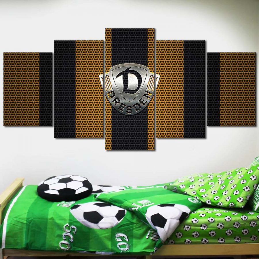 SG Dynamo Dresden Gelber Punktmetall-Hintergrund Leinwandbilder – Bild 2