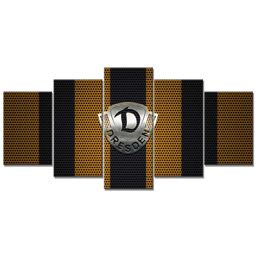 SG Dynamo Dresden Gelber Punktmetall-Hintergrund Leinwandbilder