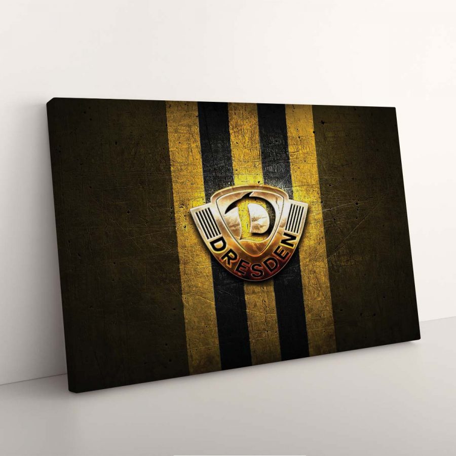 SG Dynamo Dresden Gelber Metallhintergrund Leinwandbilder – Bild 3