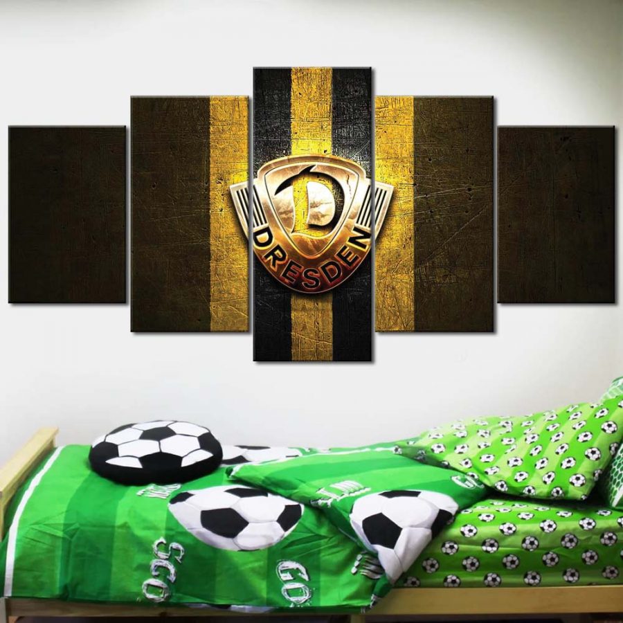 SG Dynamo Dresden Gelber Metallhintergrund Leinwandbilder – Bild 2