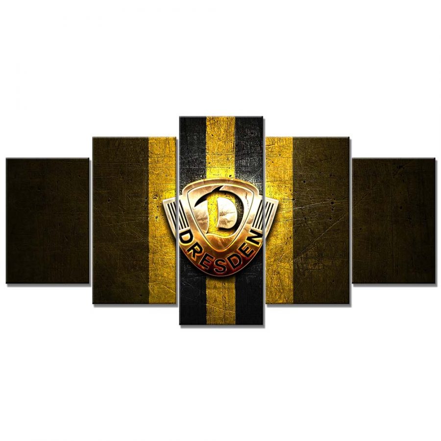 SG Dynamo Dresden Gelber Metallhintergrund Leinwandbilder