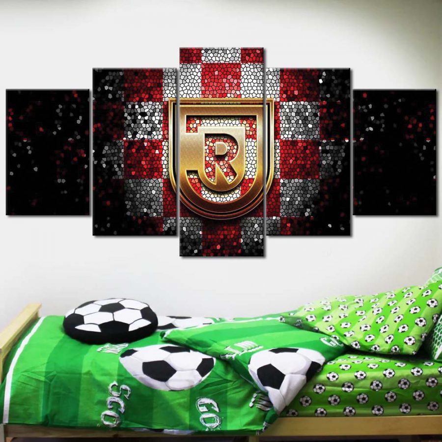 SSV Jahn Regensburg Rot-Weiß Kariert Leinwandbilder – Bild 2