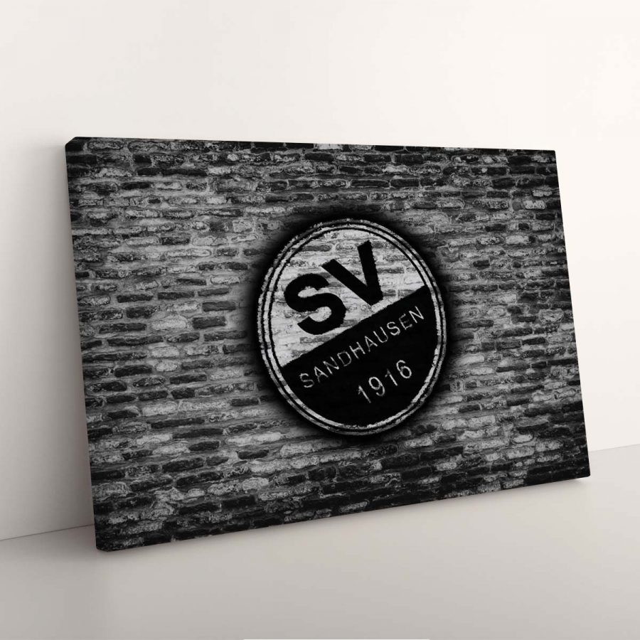 SV Sandhausen Schwarz-Weiß Ziegelwand Leinwandbilder – Bild 3
