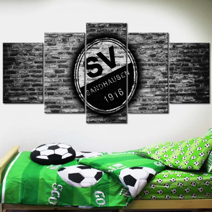 SV Sandhausen Schwarz-Weiß Ziegelwand Leinwandbilder – Bild 2