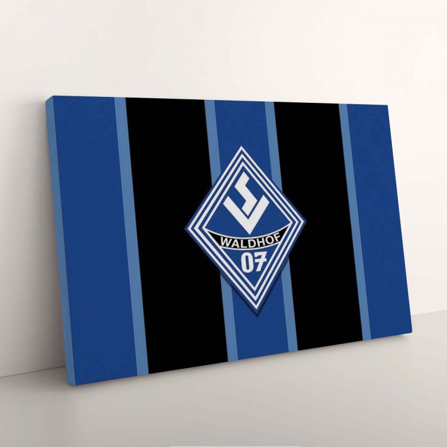 SV Waldhof Mannheim 07 Schwarz-Blauer Hintergrund SVW Leinwandbilder – Bild 3