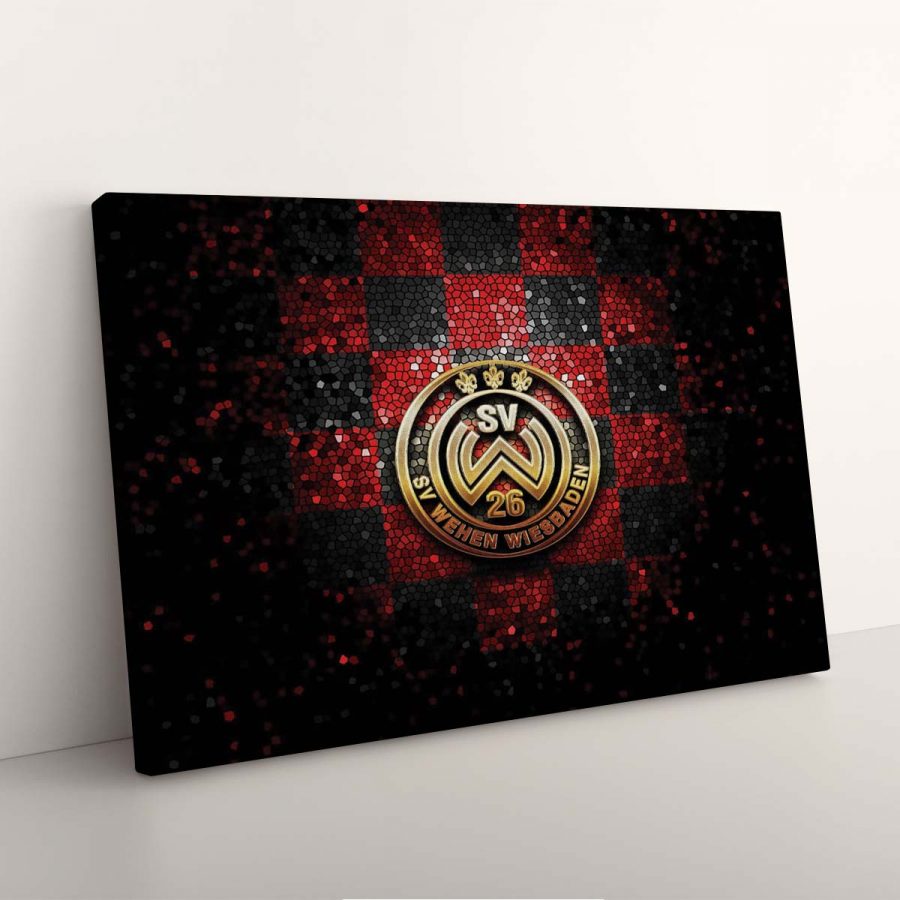 SV Wehen Wiesbaden Rot-Schwarz Rauten-Hintergrund Leinwandbilder – Bild 3