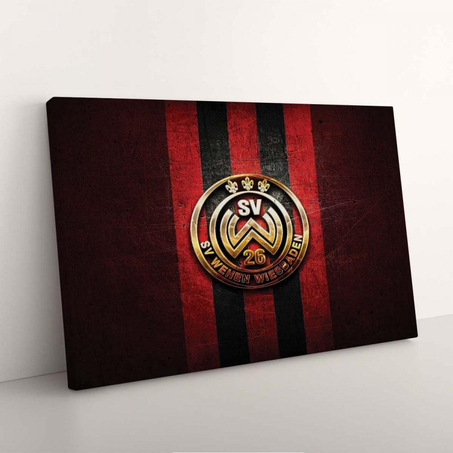 SV Wehen Wiesbaden Roter Metallhintergrund Leinwandbilder – Bild 3