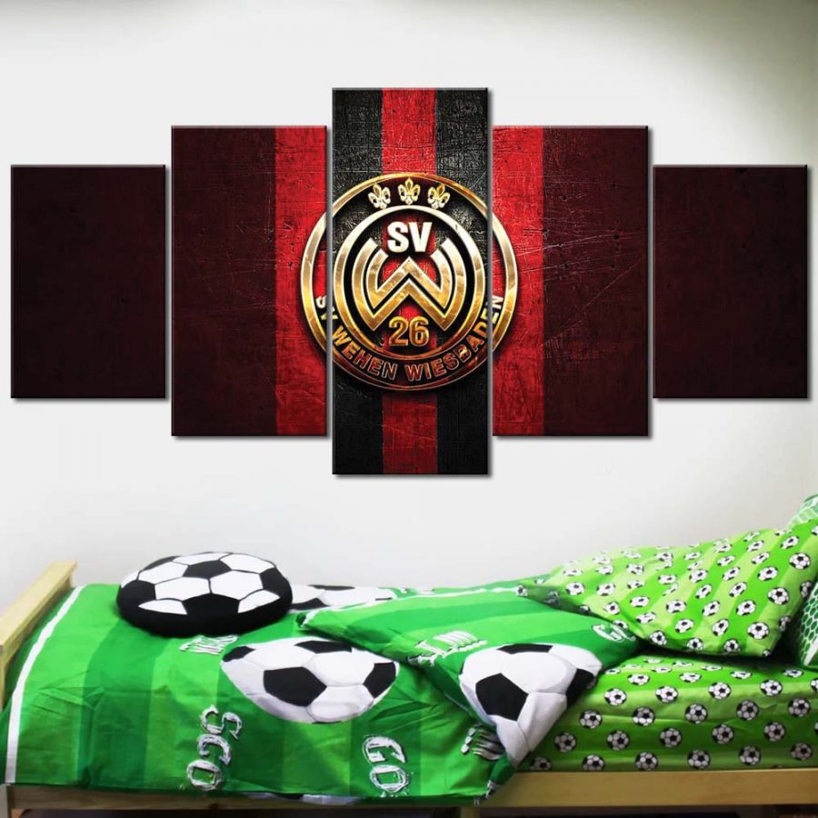 SV Wehen Wiesbaden Roter Metallhintergrund Leinwandbilder – Bild 2