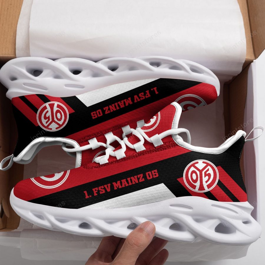 1. FSV Mainz 05 Logo Schwarz Streifenmuster Schuhe – Bild 2