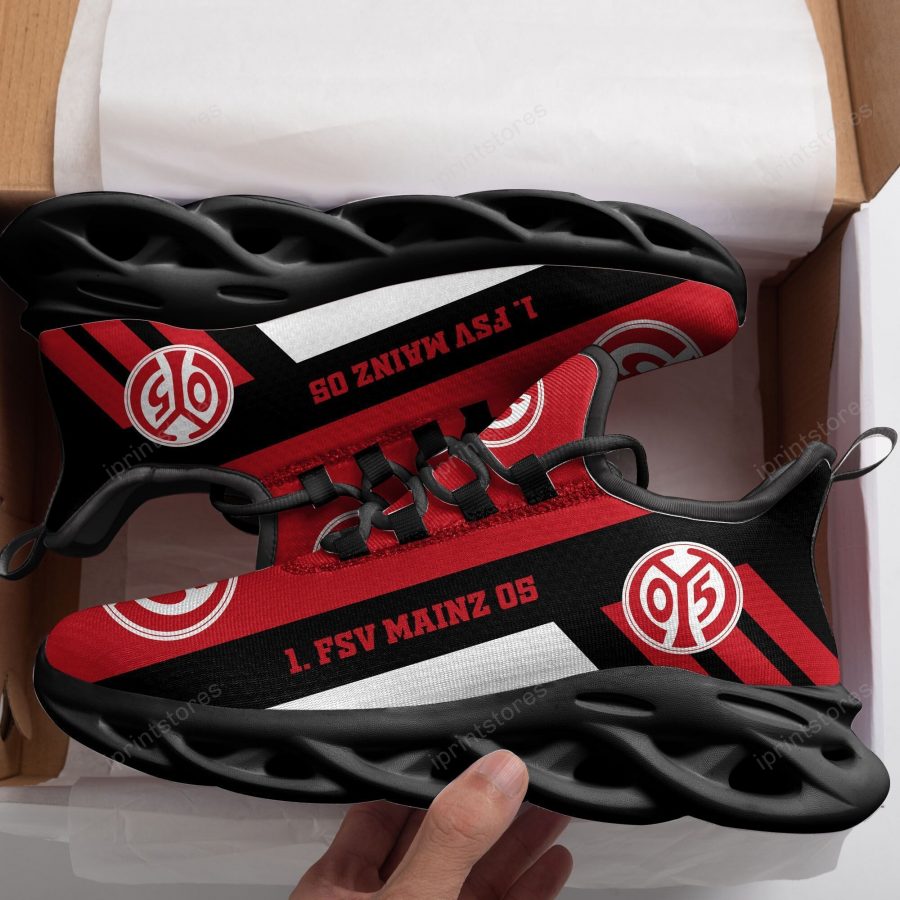 1. FSV Mainz 05 Logo Schwarz Streifenmuster Schuhe – Bild 2