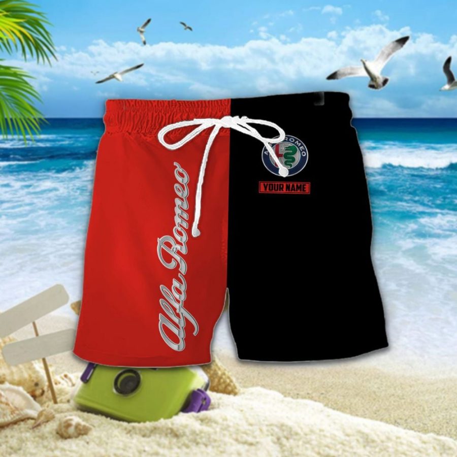 Hawaiihemd Alfa Romeo rouge – Herren Sommerhemd – Bild 2