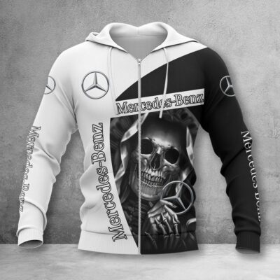 Mercedes-Benz White Zip Hoodie