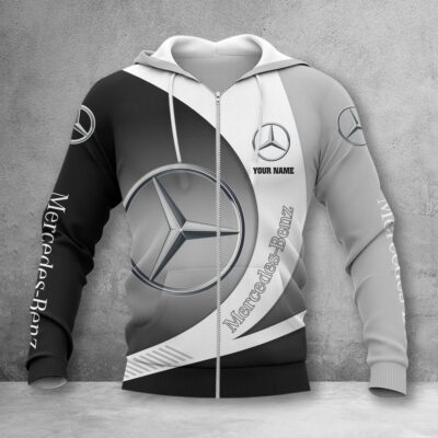 Mercedes-Benz White Zip Hoodie