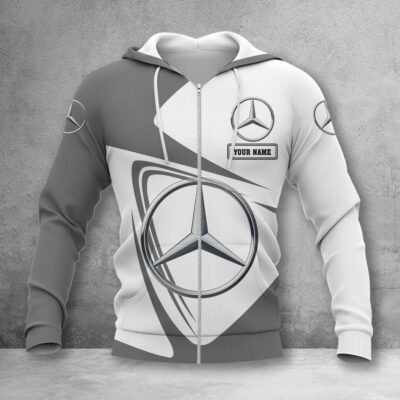 Mercedes-Benz White Zip Hoodie