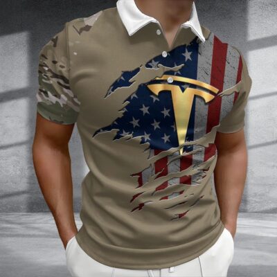 Alternative view of Tesla Poloshirt