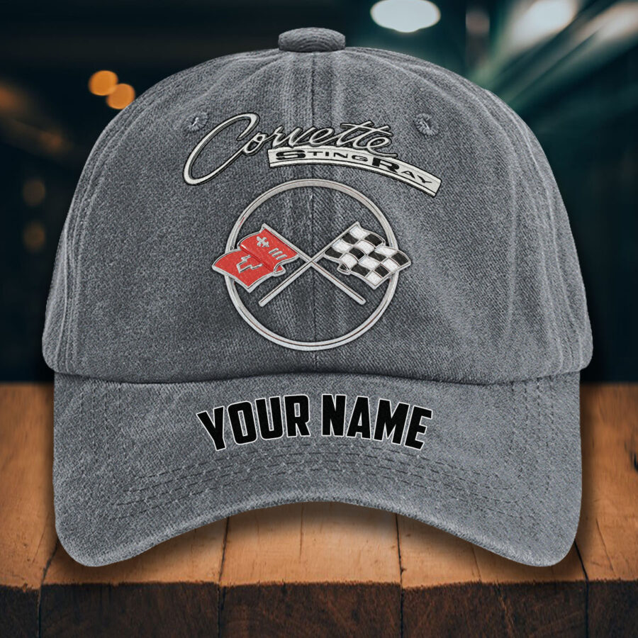 Corvette C2 Gewaschene Denim-Kappe – Bild 4