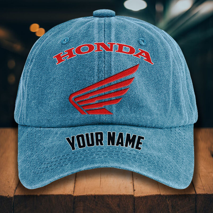 Honda Motorcycle Gewaschene Denim-Kappe – Bild 2