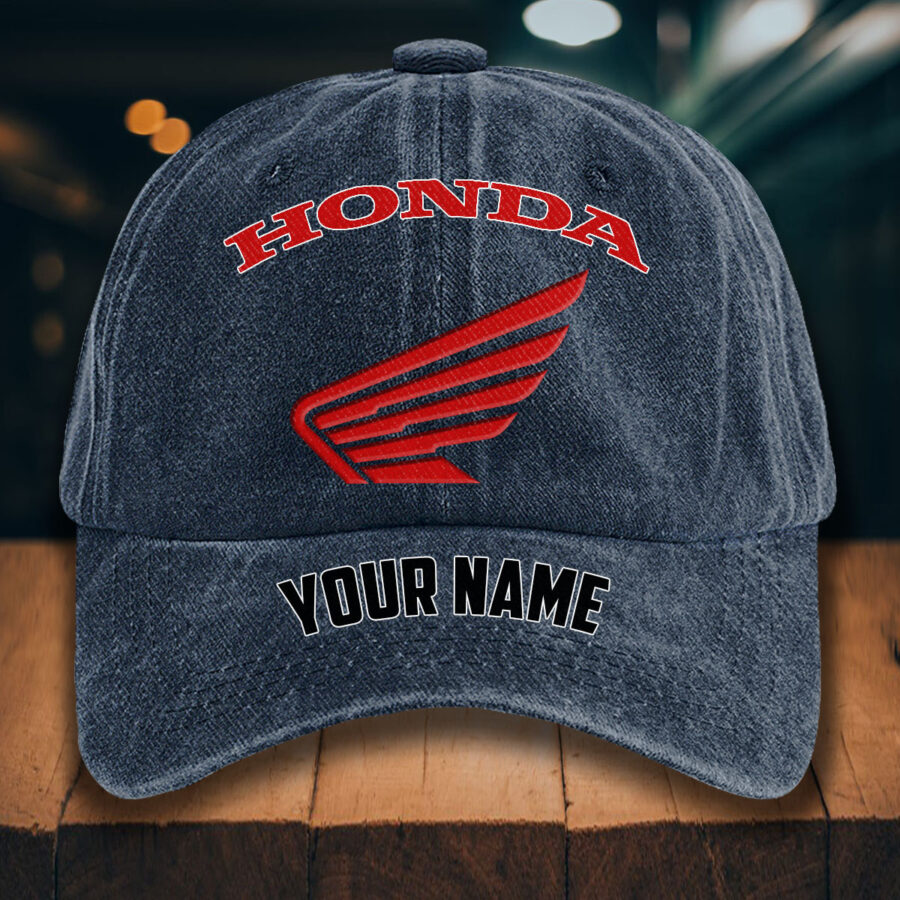 Honda Motorcycle Gewaschene Denim-Kappe – Bild 7
