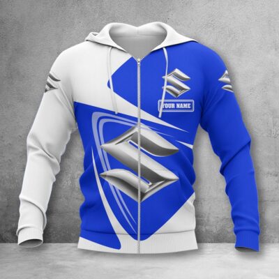 Suzuki Blue Zip Hoodie