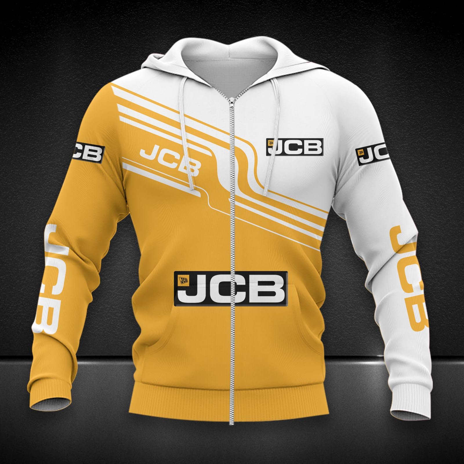 JCB Agricultural Tractors Zip Hoodie