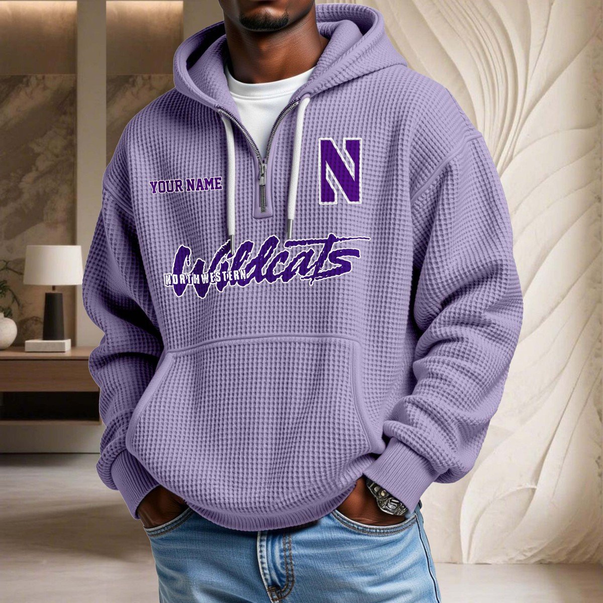 Northwestern Wildcats Waffelstrick-Hoodie