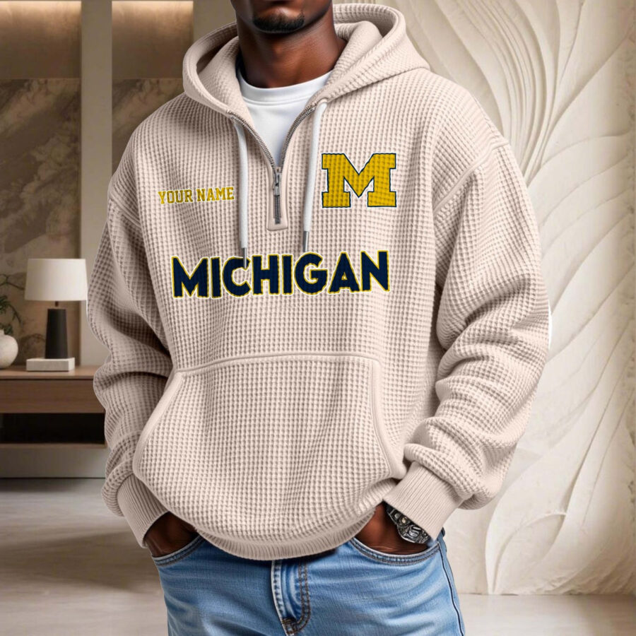 Michigan Wolverines Waffelstrick-Hoodie – Bild 5