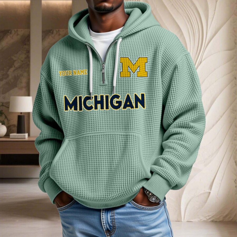Michigan Wolverines Waffelstrick-Hoodie – Bild 8