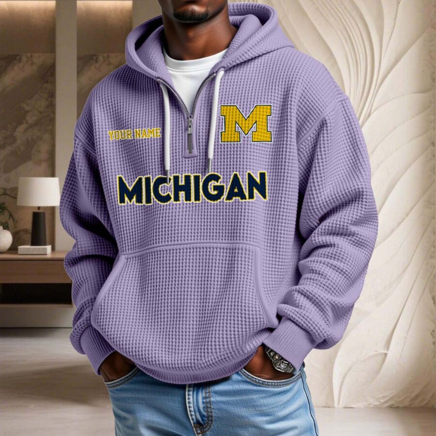 Michigan Wolverines Waffelstrick-Hoodie – Bild 10