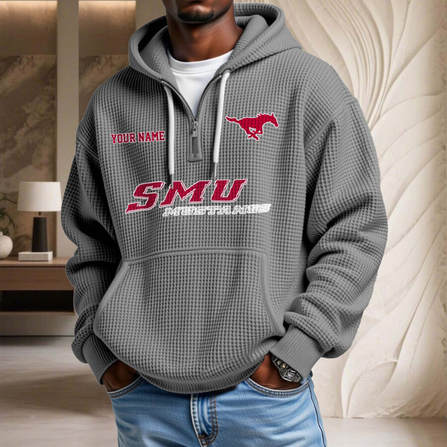 Smu Mustangs Waffelstrick-Hoodie – Bild 6