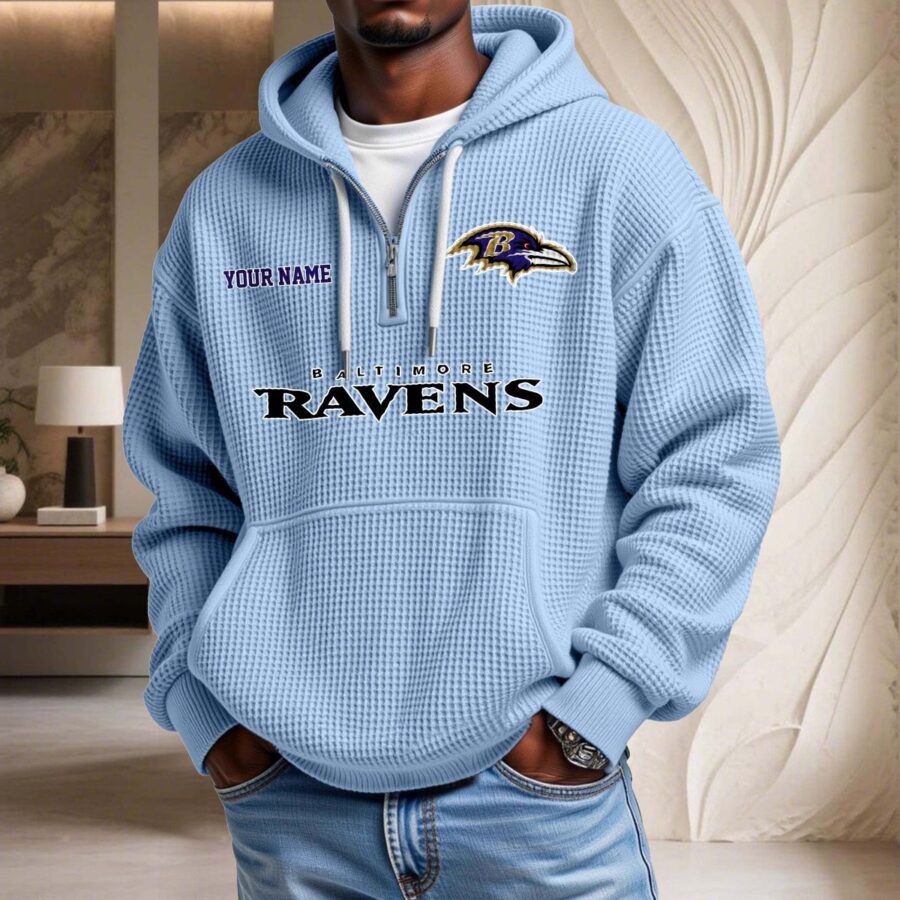 Baltimore Ravens Waffelstrick-Hoodie – Bild 7