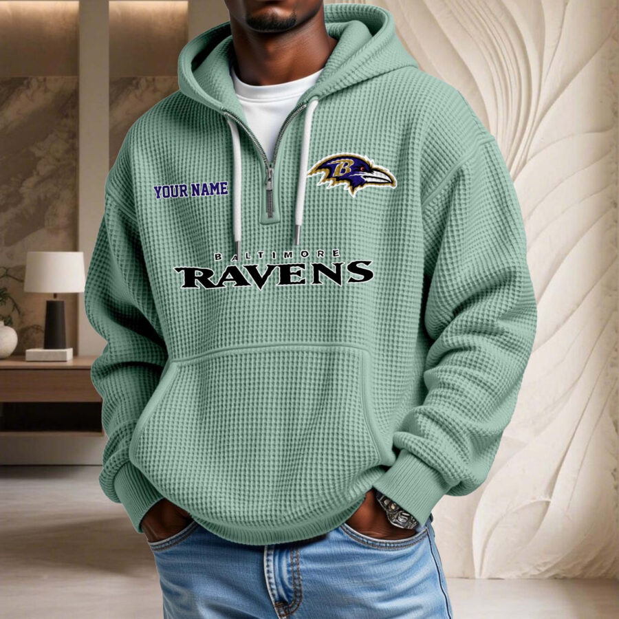 Baltimore Ravens Waffelstrick-Hoodie – Bild 8